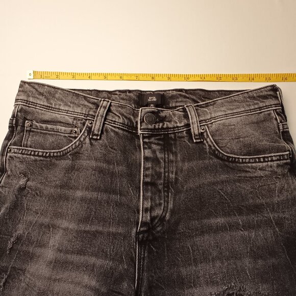 Mens River Island Buttonfly Jeans Size 30x32 Dylan Slim Charcoal Grey - Picture 8 of 11